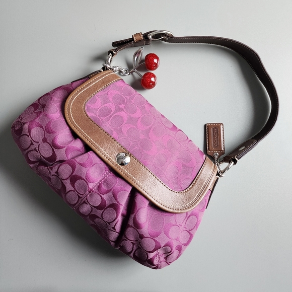 Coach Pink and Brown Shoulder Bag - Picture 2 of 16